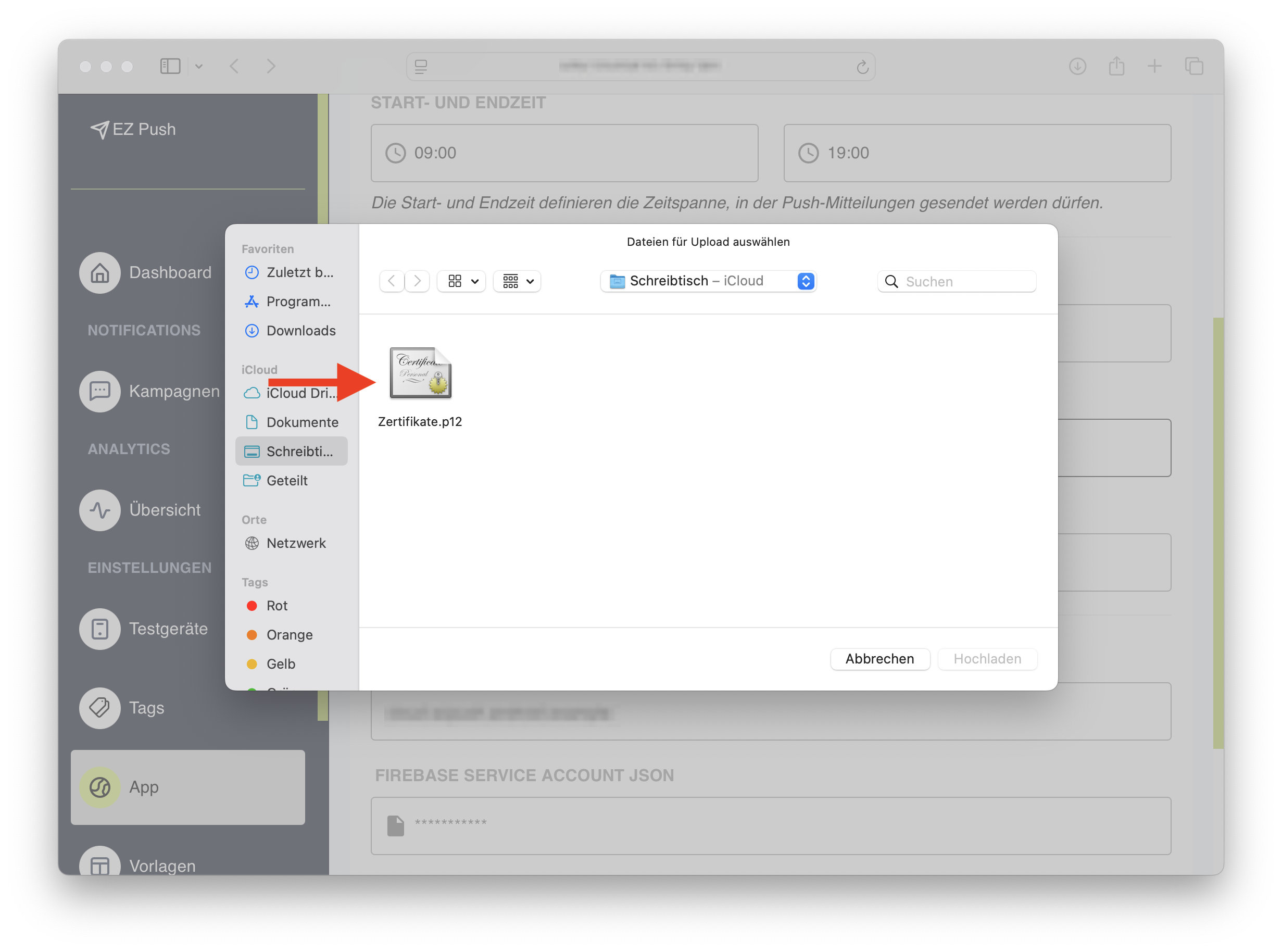 Select Certificate File